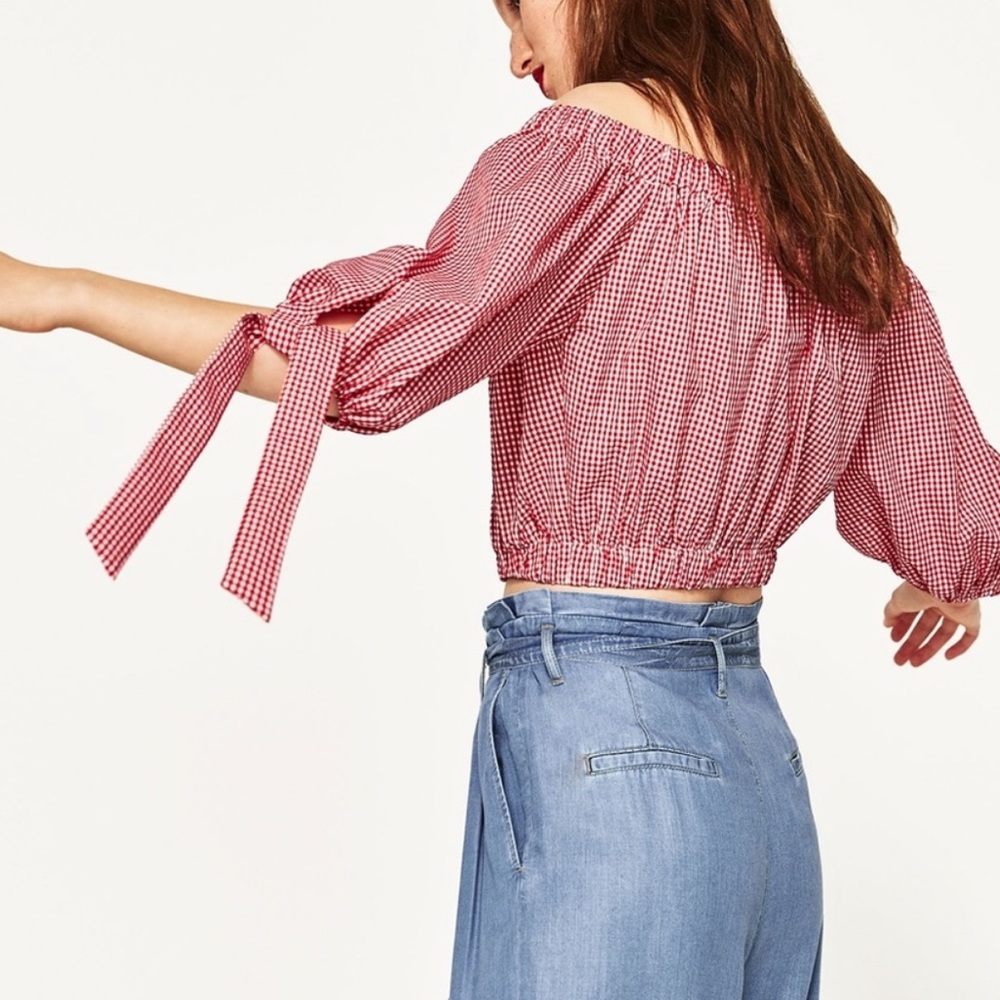 Zara Gingham Top - Picture 2 of 4